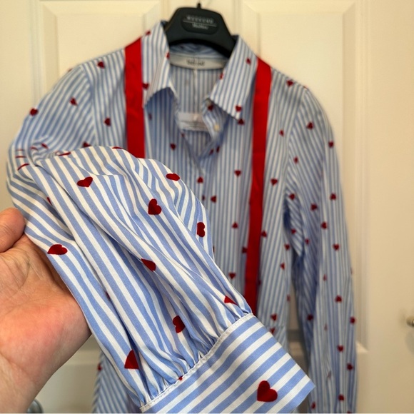 Intrend by Max Mara Poplin Heart Shirt Dress Size: Medium US4/6 Spring/Summer - Picture 10 of 15